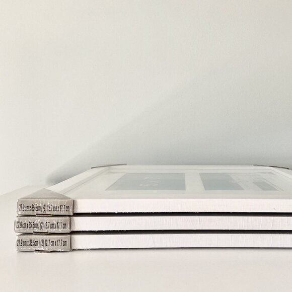 NWT STUDIO DECOR White 11”x 14” Picture Frames with Wood Grain Detail - Lot of 3 - Picture 2 of 6